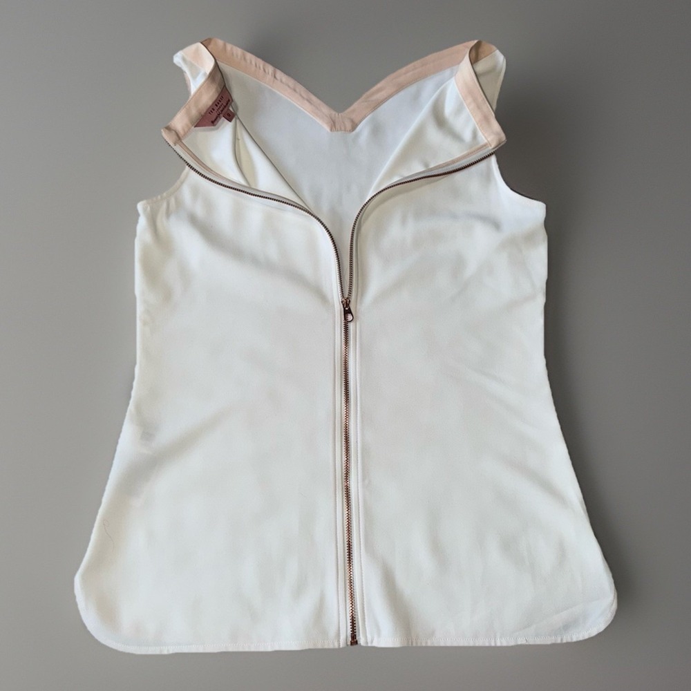 Ted Baker Tank Top Blouse White Sleeveless Womens Size 0